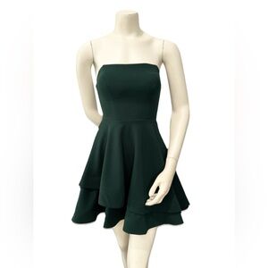 B. Darlin Strapless Emerald Green Fit & Flare Party Cocktail Dress 1/2 Prom